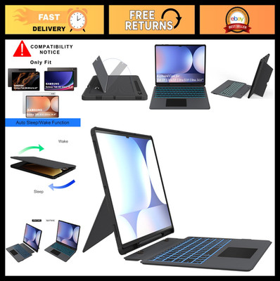 14.6'' Tablet Keyboard Case - 7 Color Backlit, Touchpad, Auto Sleep/Wake, S-Pen H