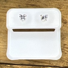 sterling silver heart shaped white zircon stud earrings 925 butterfly closure