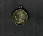 1921 Morgan Silver dollar with attachment Gold Toned  Fresh Color