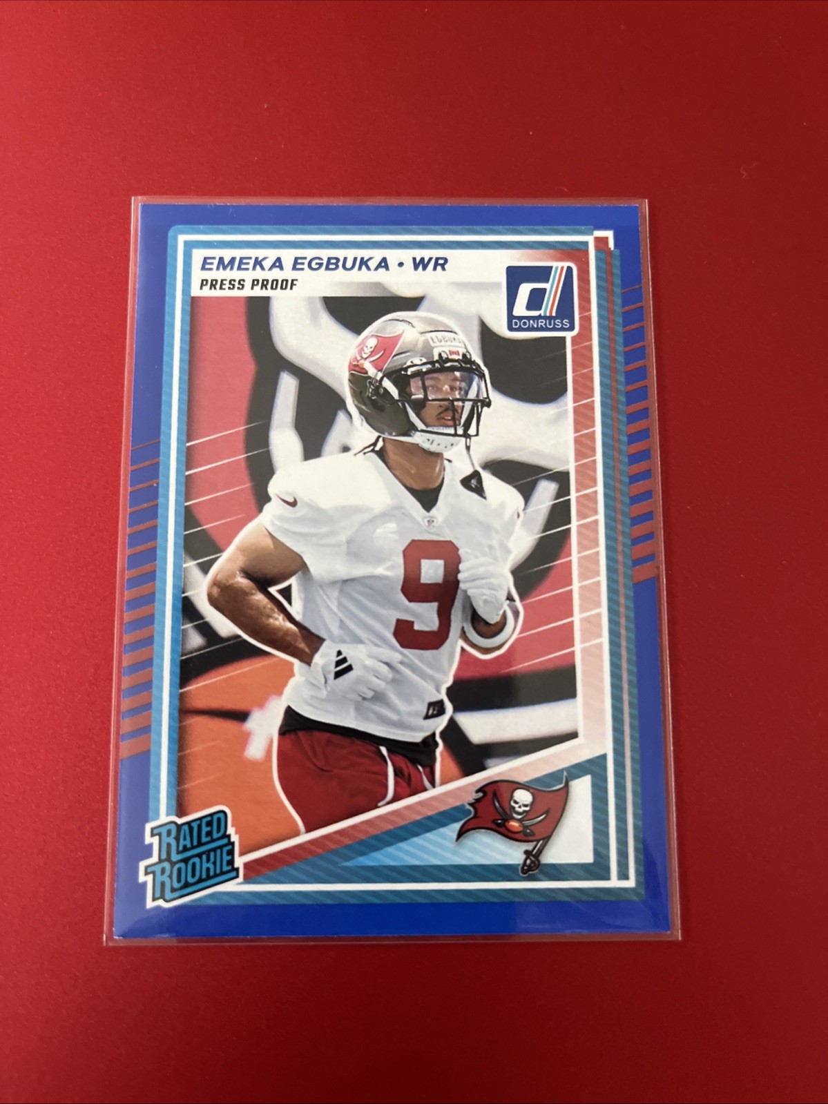 2025 Panini Donruss - Rated Rookie Emeka Egbuka #375 Press Proof Blue (RC)