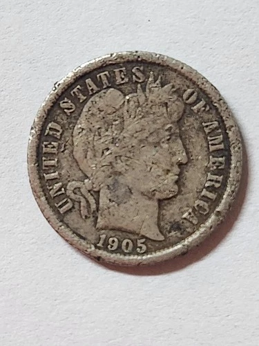 1905 O Liberty Head Barber Silver Dime 10 Cent Coin US