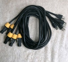 Lot Of 5 Adapter 5 ft Edison Plug To PowerCON True1 Female 14 AWG 300V SAC3FX