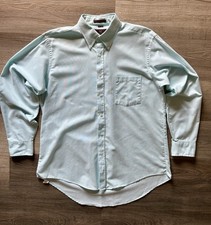 Vtg Van Heusen 417 Mint Green Oxford Shirt Men's 16.5 34/35 L Made in USA Cotton