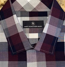 HART SCHAFFNER MARX Men's Multicolor Plaid L/S Button Front Shirt Size XL
