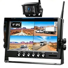 9" HD 1080P Wireless Backup Camera DVR Monitor for RV/Pickup/Camper Reversing