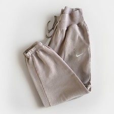Nike Women's Oversized Sweatpants Joggers Beige High Rise