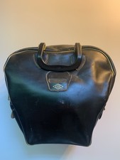 VTG. Charles Clark Black Leather Chicago US Bowling Bag Mid Century