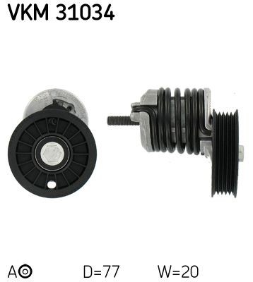V-Ribbed Belt Tensioner SKF VKM 31034 Fits Audi VW A4 A6 Passat Diameter 78mm