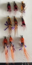 9 X Dragon Tackle Fishing Flies Salmon Doubles Size 10 Plus Free Fly Box