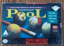 Championship Pool SNES Box with manual cartridge tray dust cover and protector