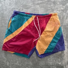 90  s Nautica Colorful Colorblock Swim Trunks Swim Shorts Bathing Suit Mens Sz M