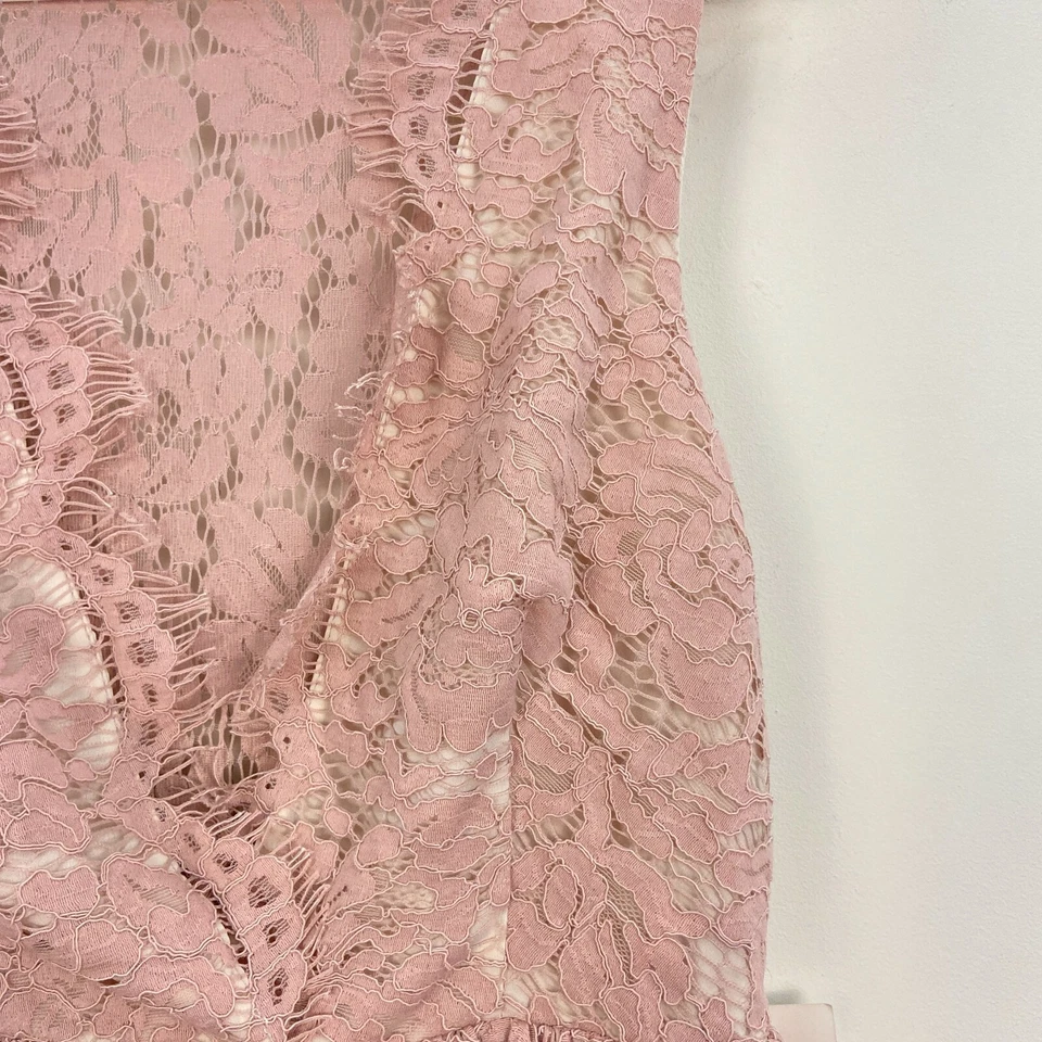 Vestido pequeño para mujer Tobi rosa encaje cuello en V sin mangas forrado hasta la rodilla P120 Foto 3 de 4