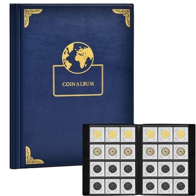 120 Pockets Coin Flip Holder Albums, 2x2 inches 120 Pokcet Blue, Blue