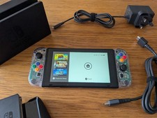 Nintendo Switch Console – Transparent Style Controllers – Complete Bundle