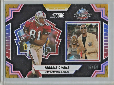 Terrell Owens 2025 Panini Score Men of Canton Gold Zone #10/50