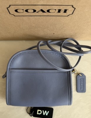 COACH VINTAGE PERIWINKLE BLUE ABBIE ZIP CROSSBODY BAG USA 9017