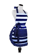 Lovely Lady's Kitchen Fashion Cooking Baking Kitchen Aprons with Pockets for 