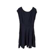 Kate Spade New York Size Medium Navy Blue Fit and Flare Dress Gold Zip