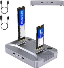 M.2 NVMe SATA SSD Cloner Duplicator,10Gbps Dual-Bay Docking Station,USB C Read