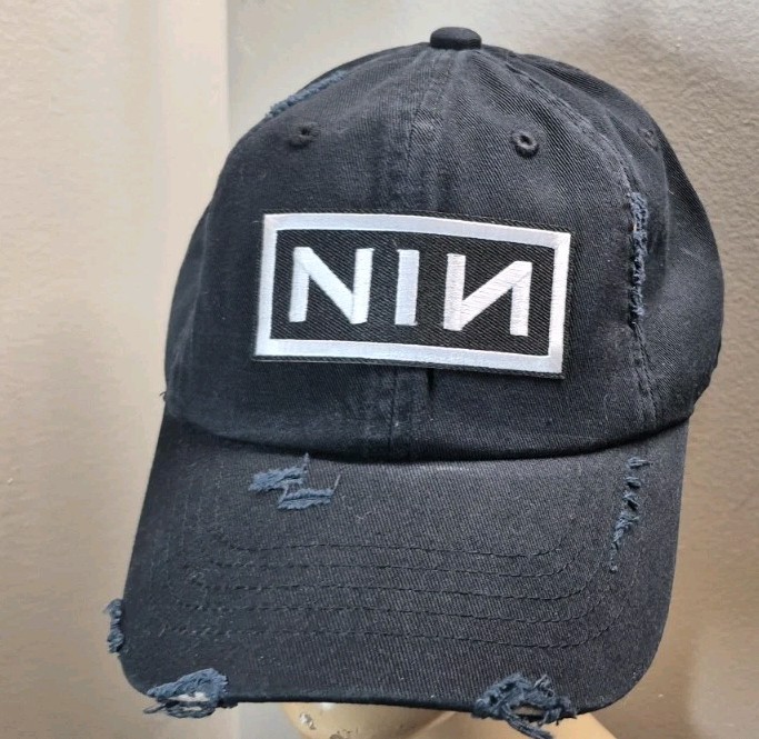 NIN Hat Distressed Premium Black Buckleback NINE INCH NAILS Hat | eBay