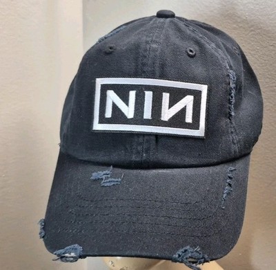 NIN Hat Distressed Premium Black Buckleback NINE INCH NAILS Hat | eBay