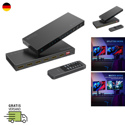 PORTTA HDMI Matrix 4x2 4K 60Hz mit Audio Extractor ARC 16