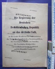 Old Information Sheet Government of the GDR German People, Geneva Conference and others
