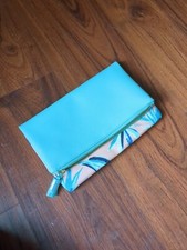 PERFECT FOR SUMMER Rachel Pally Folding Clutch Zip Closure Turquoise Salmon