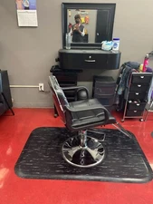 hair Salon furniture , 5 stations ,5 mirrors, 6 dryer chairs  5 mats  closing