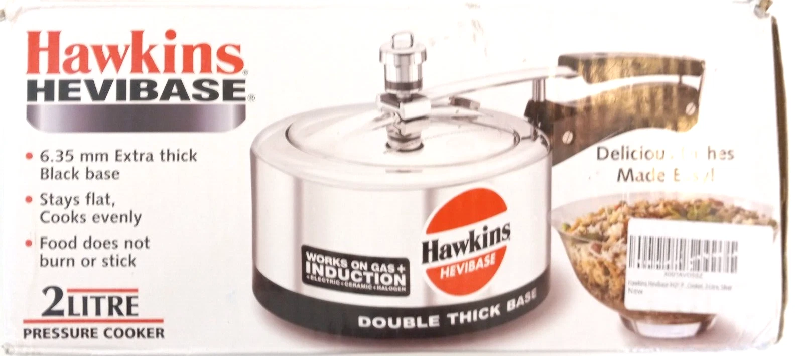 HAWKINS HEVIBASE IH20 2-Liter New Improved Aluminum Small Pressure Cooker NIB