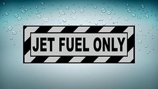 Sticker Car Aircraft Aviation Airport Jet Fuel Only Black