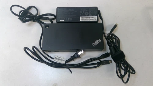 Lenovo Thinkpad USB-C Dock Type 40A9 DK1633 w/ 90W adapter and USB-C cable