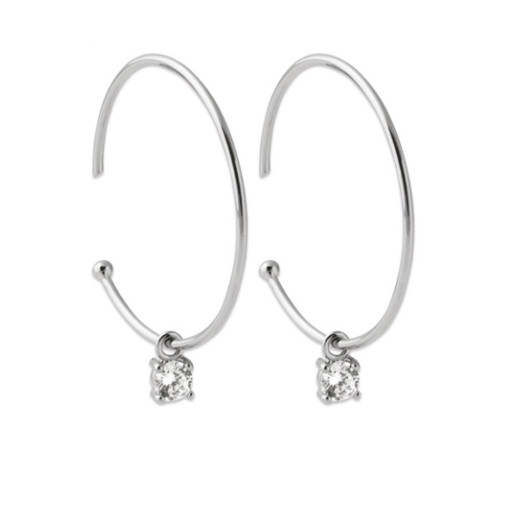 Créoles en argent 925 massif et zirconium brillant d'une élégance intemporelle