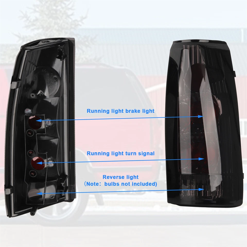 For 1988-1998 Chevy GMC C/K 1500 2500 3500 Black Smoke Tail Lights Brake Lamps - Image 3 of 4