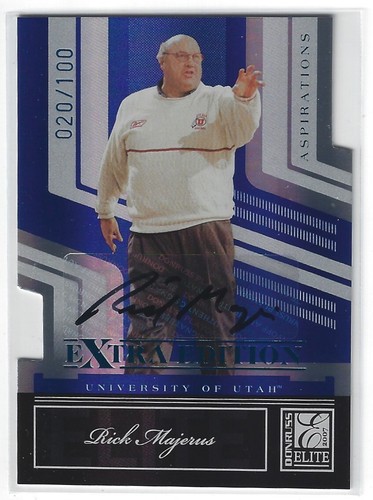 RICK MAJERUS UTAH UTES MARQUETTE DONRUSS ASPIRATIONS AUTOGRAPH AUTO CARD #20/100