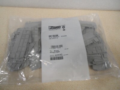 Brand new bag of 50pcs Phoenix Contact Terminal End Cover #3030789 Gray ATP 2.5