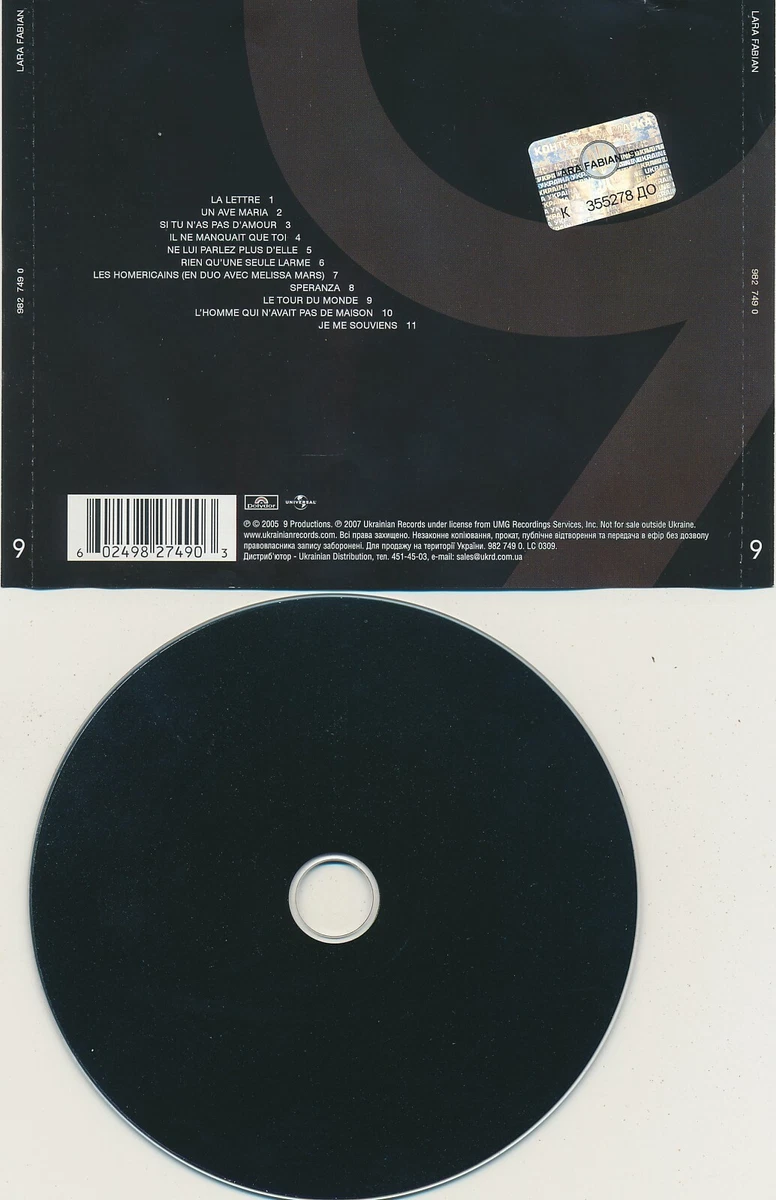 Lara Fabian 9 2007 CD License Made in Ukraine EX rarity Pop
