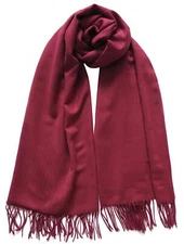 Womens Pashmina Shawl Wrap Scarf Dark Red