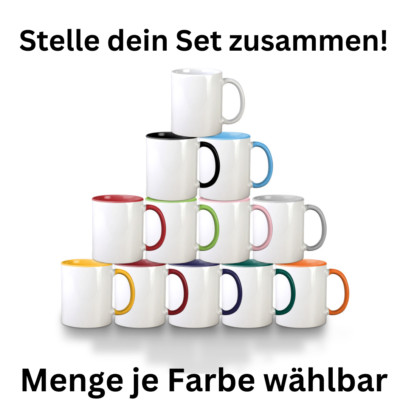12 Sublimations Tassen Farben frei wählbar Sublimations Tassen ca. 330ML Keramik