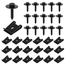 20 Sets M4.2 Universal Fender Liner Screws and U-Nut Kit, Automotive Body...