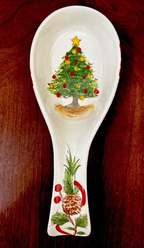 Maxcera Tree And Bough Christmas Spoon Rest Large 10.5” NEW - Picture 8 of 8