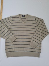 Mens Jumper Blue Harbour Size L Long Sleeve V Neck Brown Mix 14692