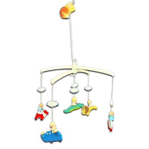 Imri Jungle Safari Baby Crib Mobile Vintage 1950s Hand Painted Zoo Wild Animals
