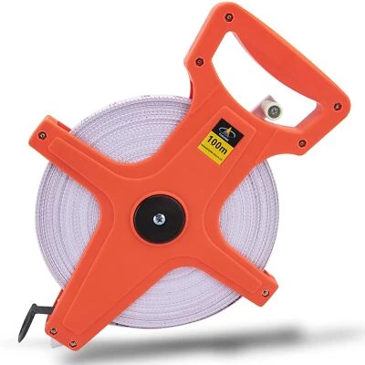 Open Reel Fiberglass Long 300 Ft Tape Measure Construction Track and Field 100 M