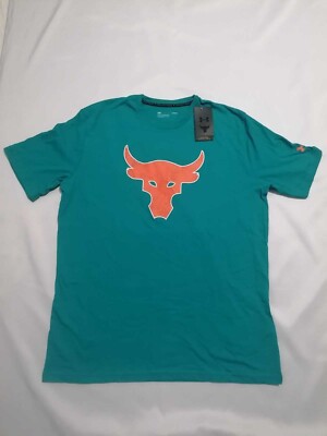 T-Shirt Herren Under Armour Project Rock Brahma Bull Türkis Sport Training