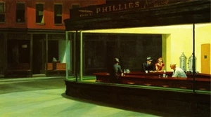 Nighthawks New York Bar Diner Edward Hopper Vintage Poster Repo FREE S/H - Picture 1 of 1