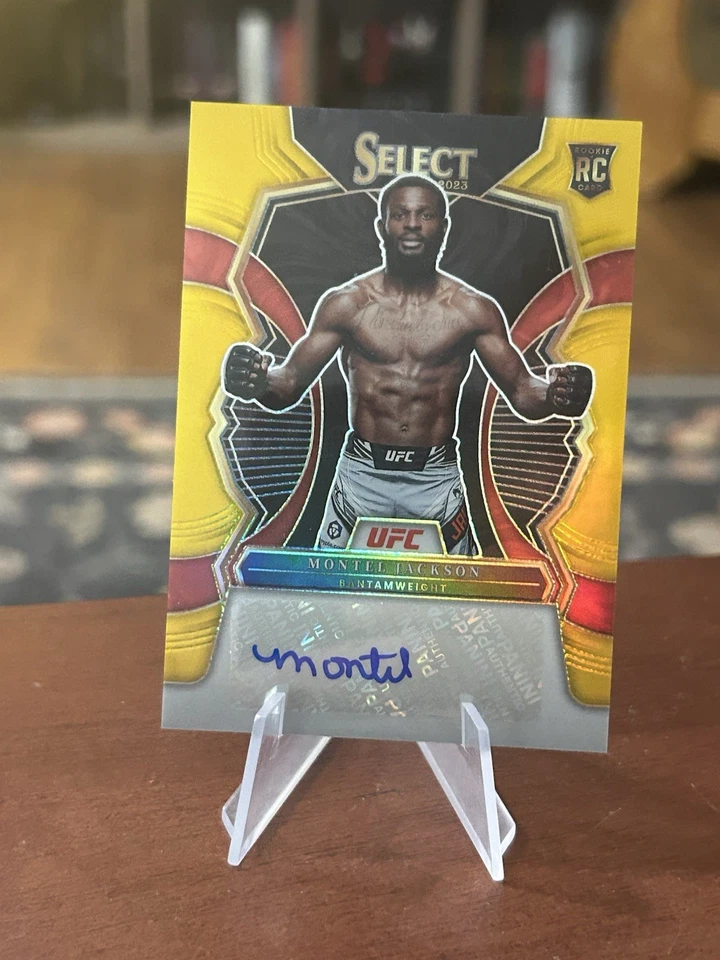 2023 Select UFC Montel Jackson Auto Rookie RC True Gold Prizm #/10 BONITA TARJETA 🔥 Foto 2 de 4