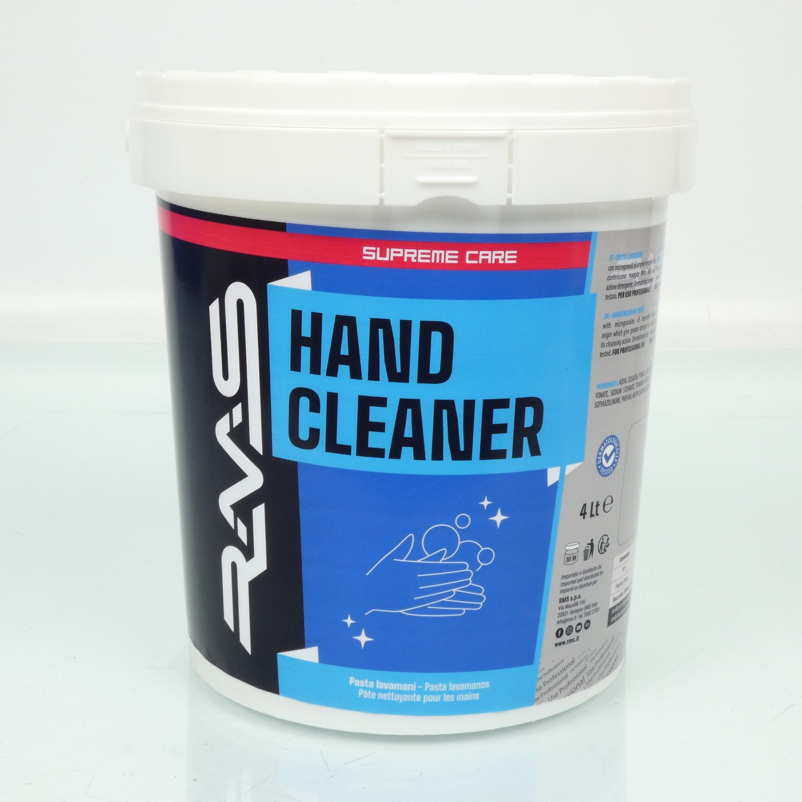 Pâte nettoyante main RMS Hand Cleaner pot 4L mécanique moto atelier cambouis graisse
