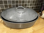WAGNER DRIP DROP BASTE LARGE ALUMINUM VINTAGE ROASTING PAN WITH LID, # 265