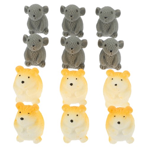 12 Piezas Mini Adornos Animales Modelo Hámster Tema Creativo Decoración - Imagen 9 de 12